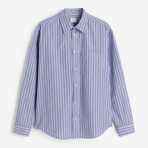 H&M Blue Striped Casual Button Down Shirt